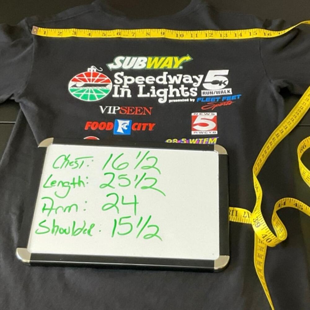 Subway Speedway In Lights 5K Shirt Adult Small Black Long Sleeve - Picture 13 of 13